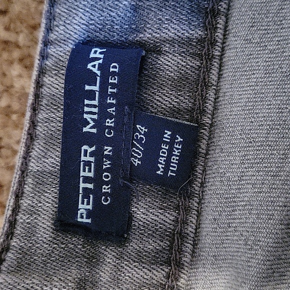 Peter Millar Pants Mens 40x34 Gray Straight Fit 5 Pocket Jeans - Picture 3 of 8
